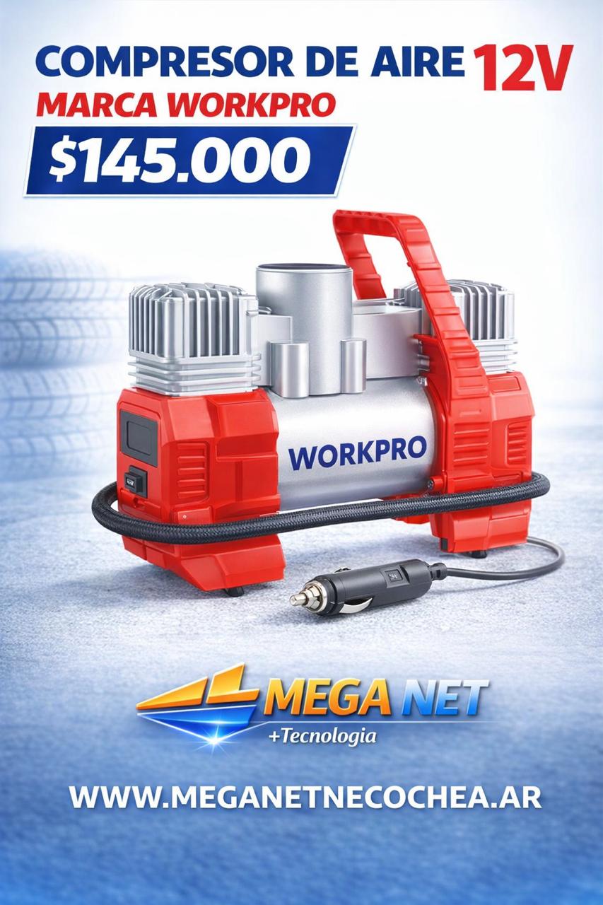 Compresor de Aire 12v Marca Workpro
