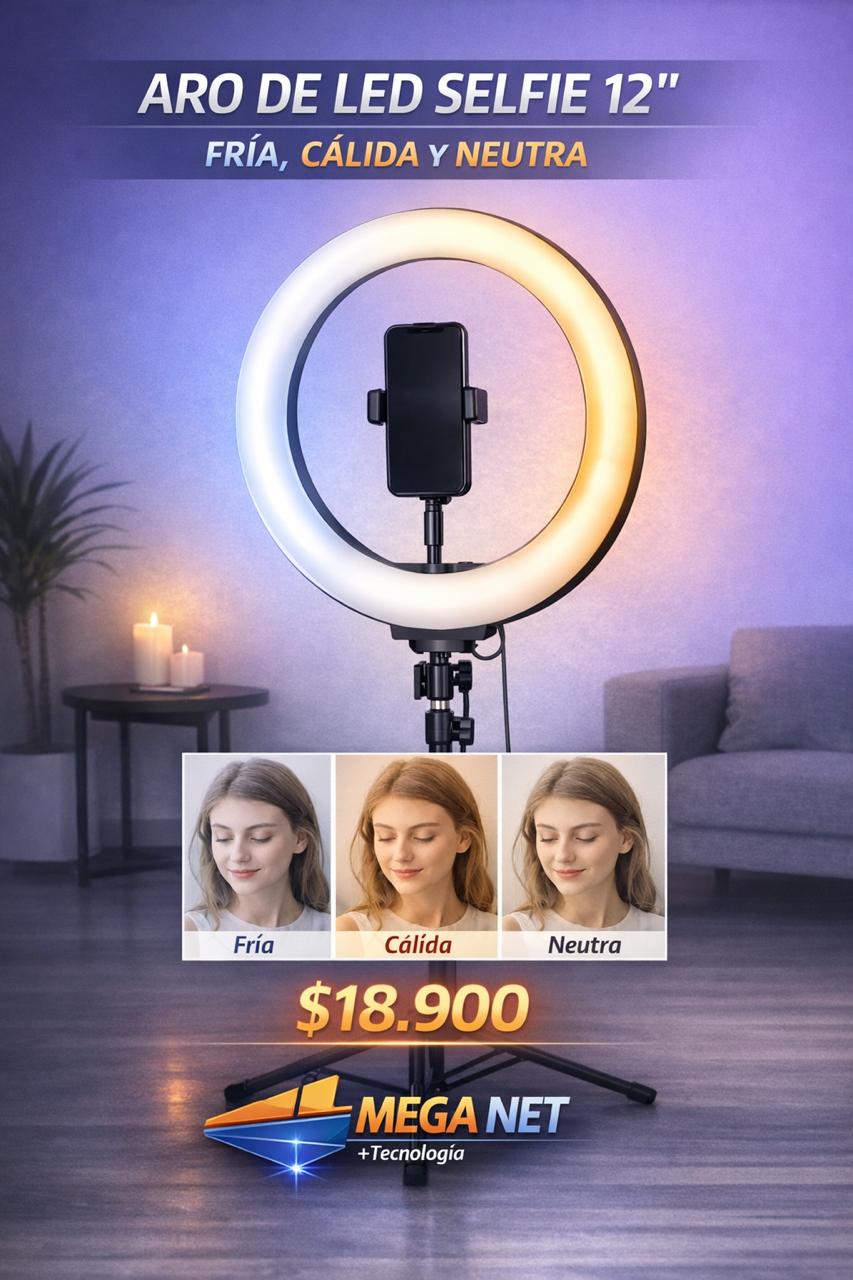aro de luz selfie 12"