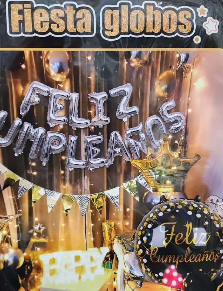 Globos, Cortinas metalizadas, Guirnaldas para cumpleaños