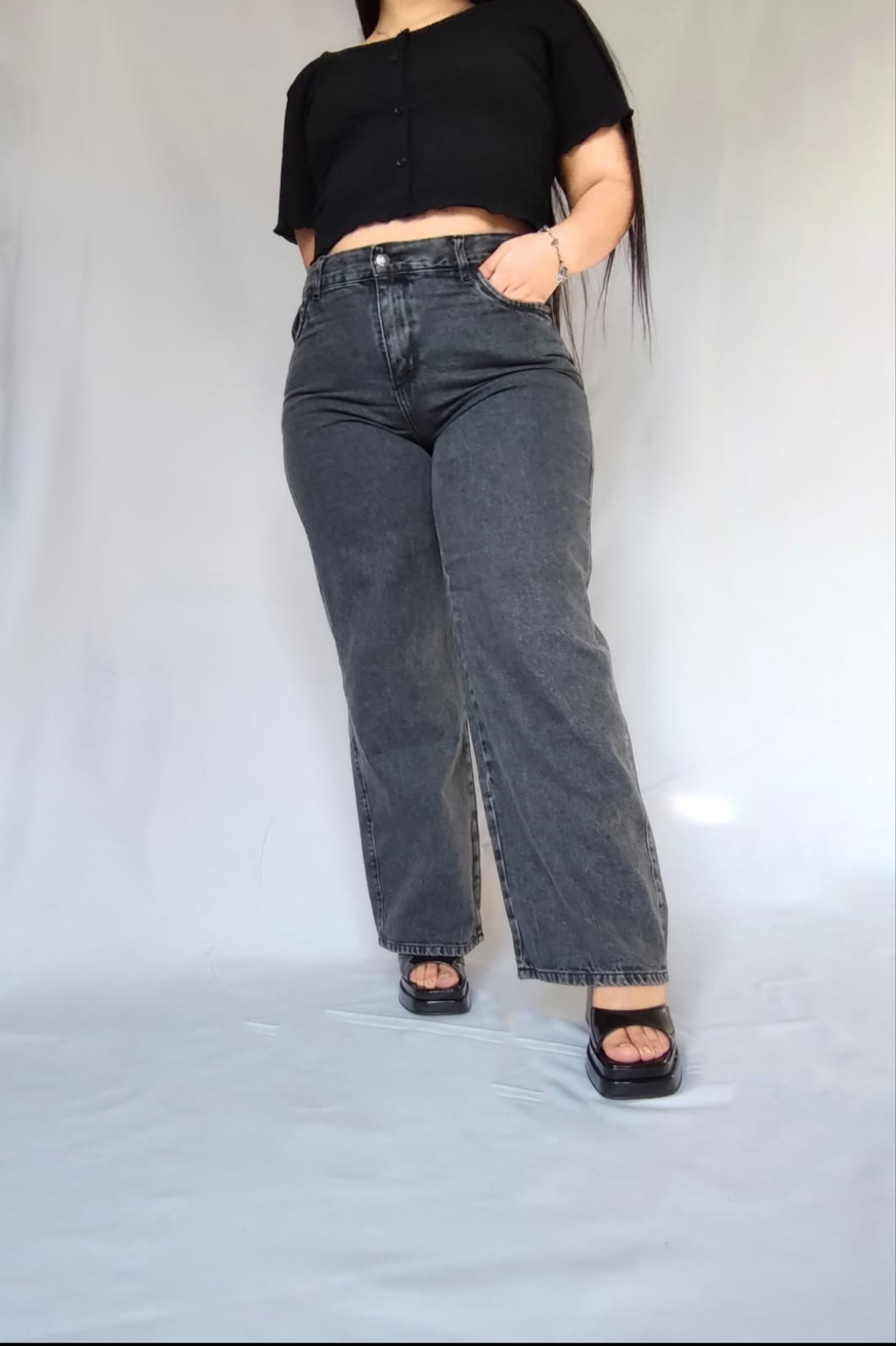 Jean rígido wide leg