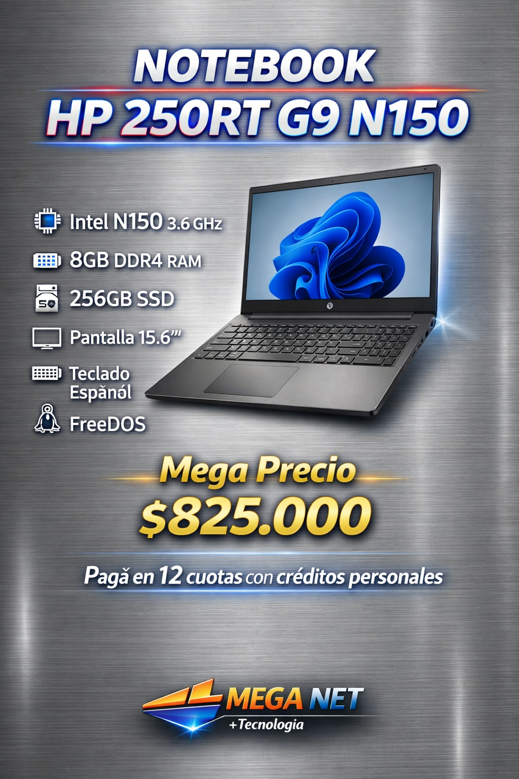 NOTEBOOK  💻 HP 250RT G9 N150